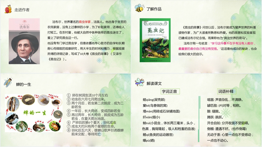 人教版八年级上册第五单元《蝉》课文教案PPT课件 人教版八年级上册第五单元《蝉》课文教案PPT课件