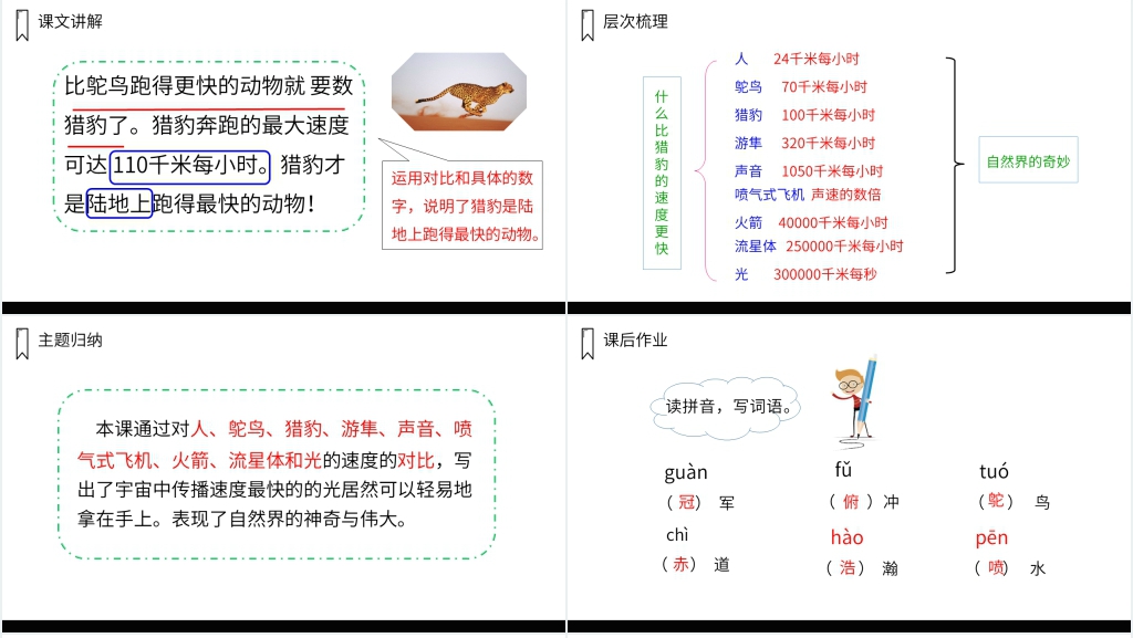 人教版五年级上册语文《什么比猎豹的速度更快》PPT课件 人教版五年级上册语文《什么比猎豹的速度更快》PPT课件