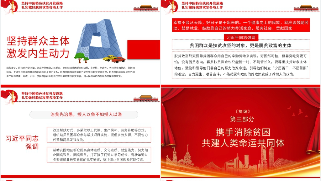 习近平扶贫论述PPT模板 习近平扶贫论述PPT模板