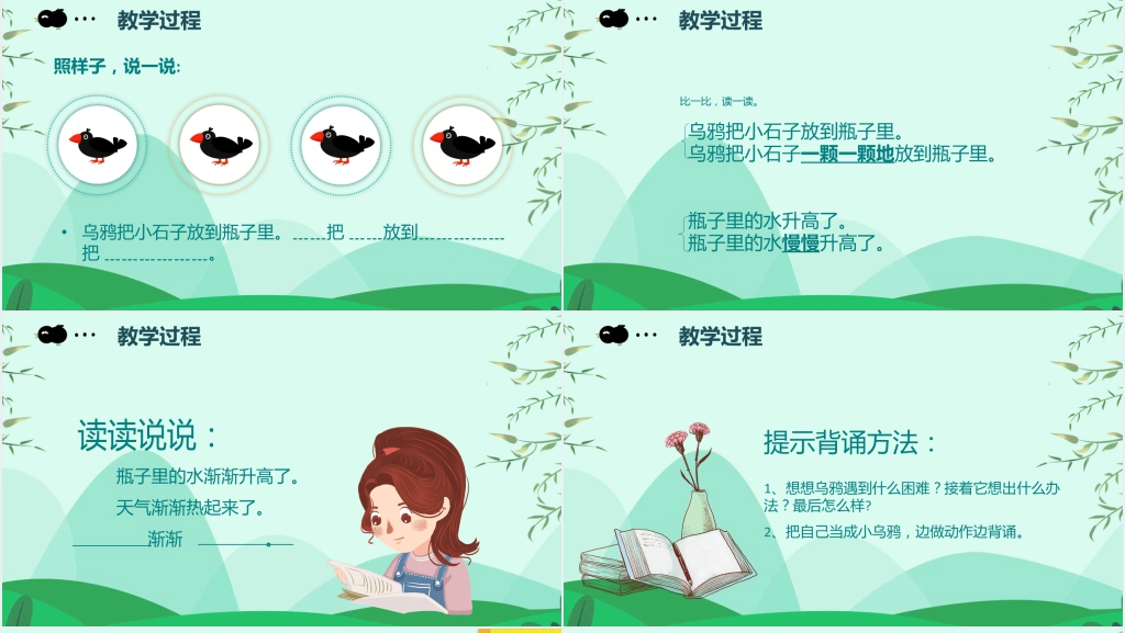 一年级乌鸦喝水故事PPT课件