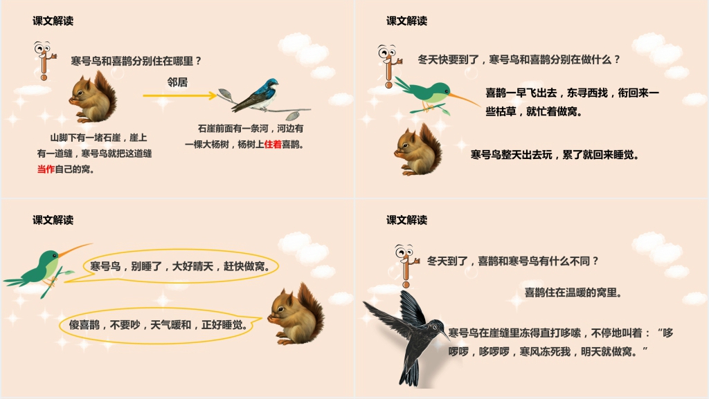 卡通寒号鸟故事PPT优秀课件 卡通寒号鸟故事PPT优秀课件