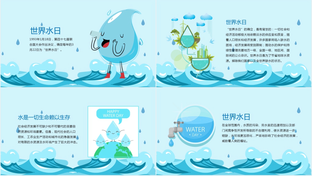 世界水日的宣传主题PPT课件 世界水日的宣传主题PPT课件