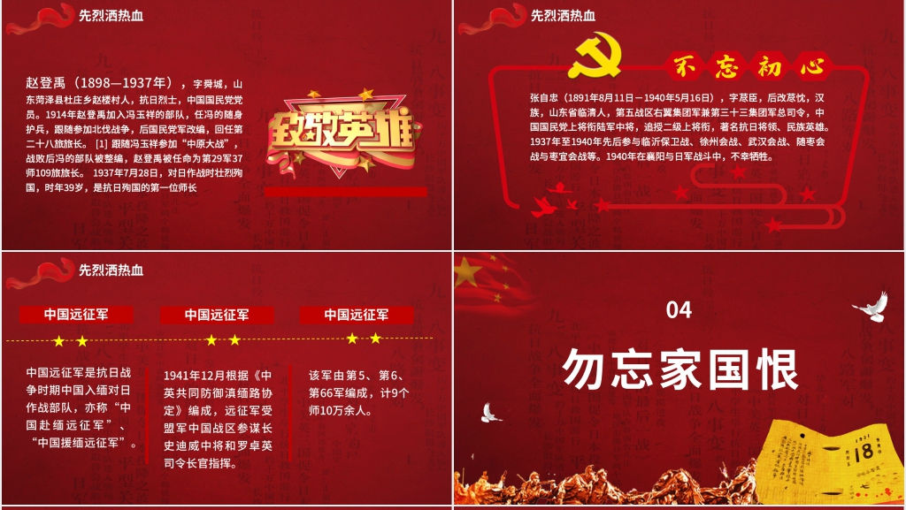 铭记历史勿忘九一八国耻纪念日PPT模板 铭记历史勿忘九一八国耻纪念日PPT模板