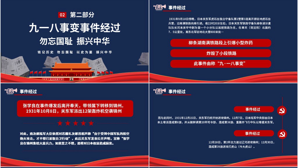 纪念九一八事变PPT模板 纪念九一八事变PPT模板