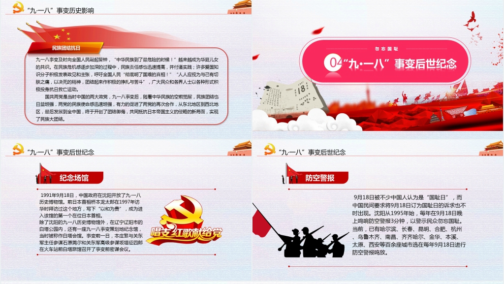 铭记历史九一八事变主题班会PPT课件 铭记历史九一八事变主题班会PPT课件
