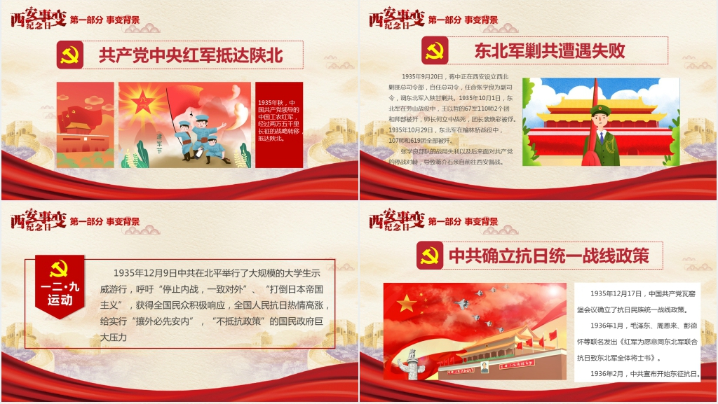 12月12 日西安事变纪念日PPT模板 12月12 日西安事变纪念日PPT模板