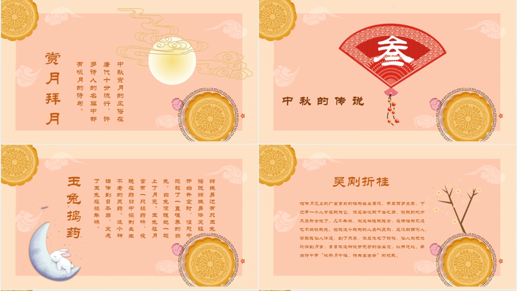 中秋节的历史起源及发展PPT模板 中秋节的历史起源及发展PPT模板