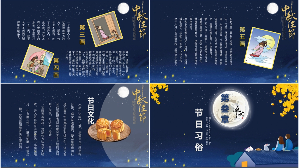 介绍中国中秋节的文化习俗PPT模板 介绍中国中秋节的文化习俗PPT模板