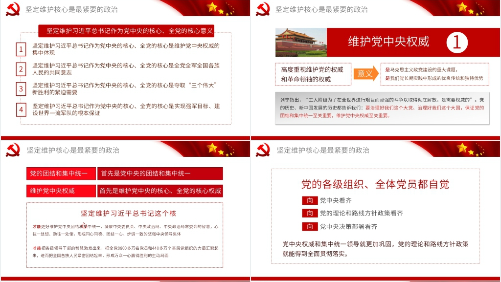 维护核心听从指挥PPT模板 维护核心听从指挥PPT模板