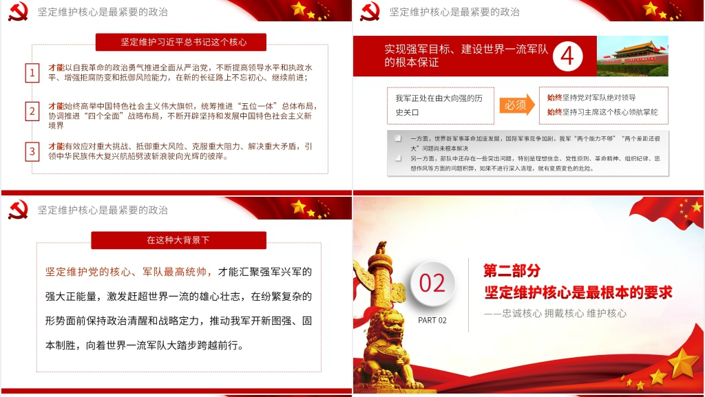 维护核心听从指挥PPT模板 维护核心听从指挥PPT模板