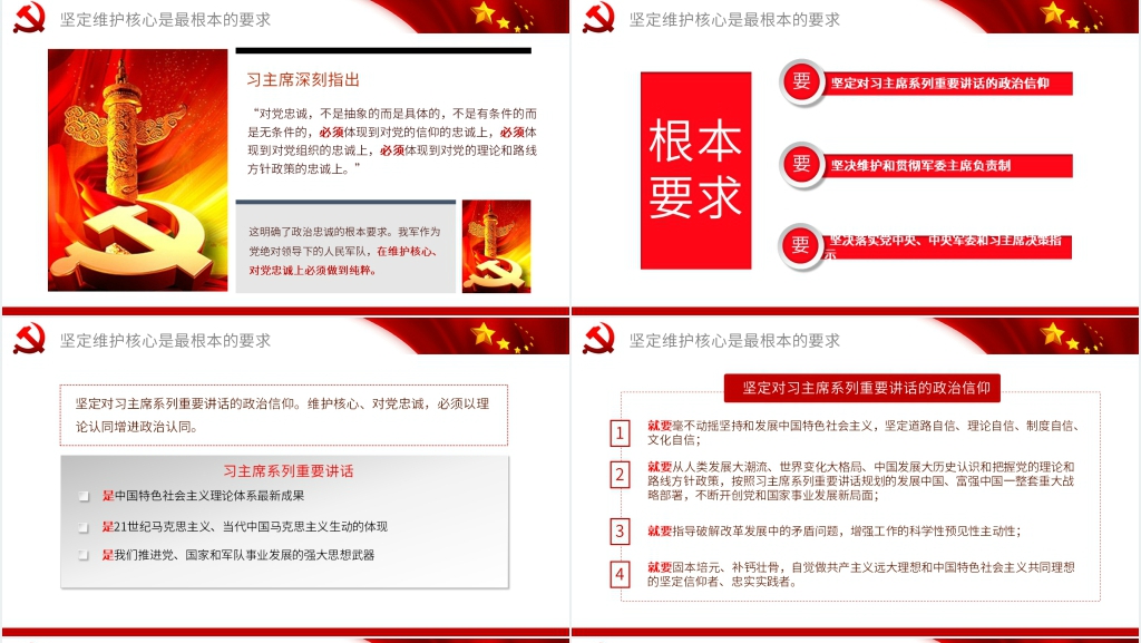 维护核心听从指挥PPT模板 维护核心听从指挥PPT模板