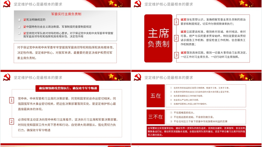 维护核心听从指挥PPT模板 维护核心听从指挥PPT模板
