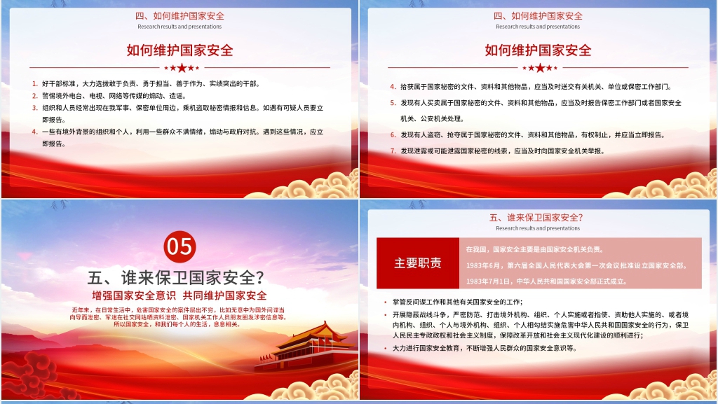 党政风4月15日全民国家安全教育日PPT模板 党政风4月15日全民国家安全教育日PPT模板