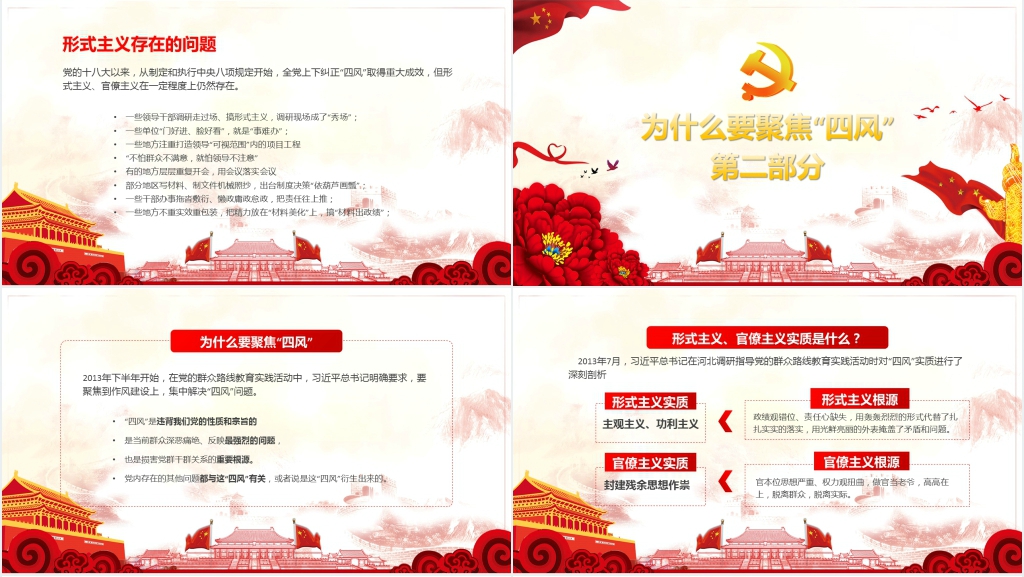 纠正四风党课PPT课件 纠正四风党课PPT课件