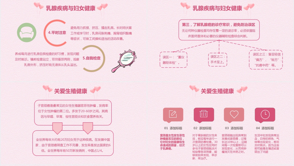 关爱女性健康知识讲座PPT模板 关爱女性健康知识讲座PPT模板