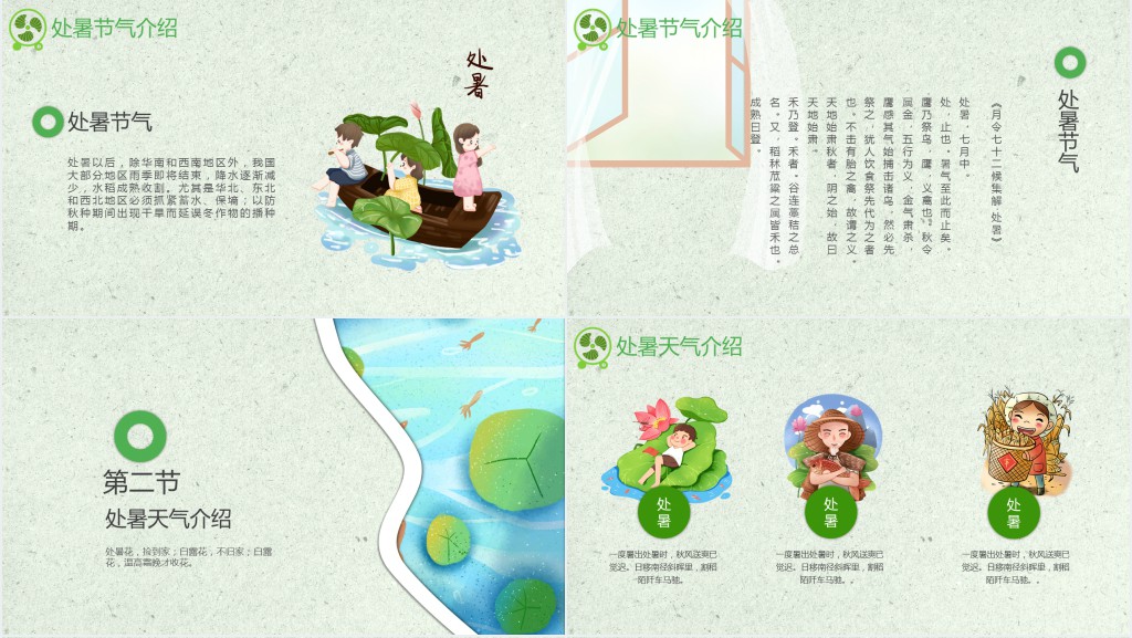 处暑节气简单介绍PPT模板 处暑节气简单介绍PPT模板
