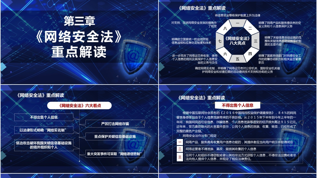 网络安全法宣传教育PPT模板 网络安全法宣传教育PPT模板