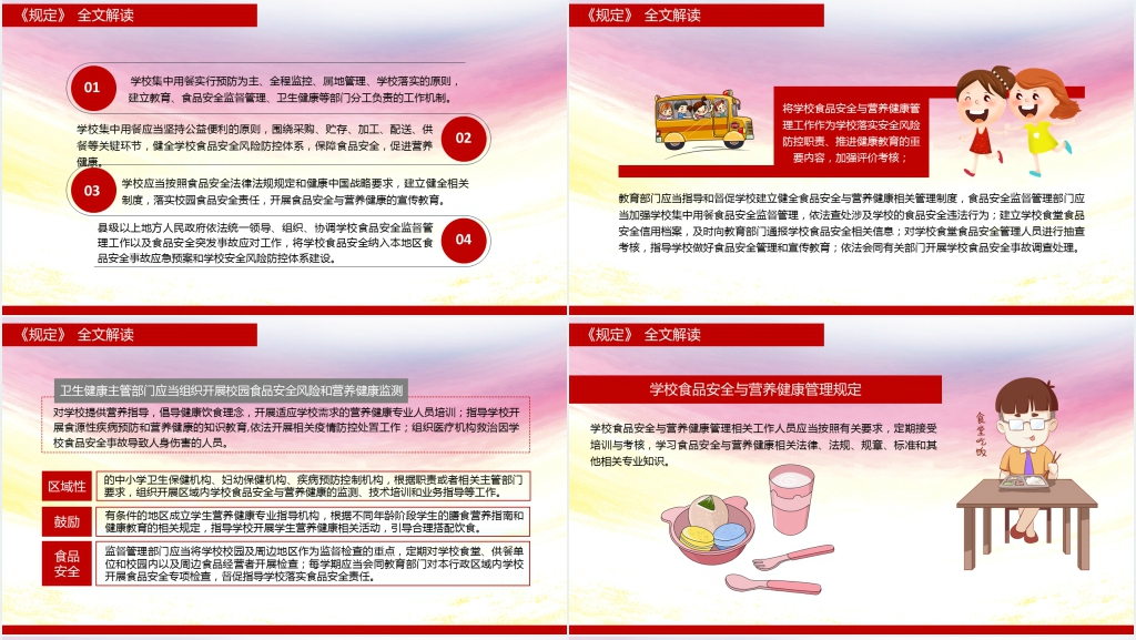 党政风学校食品安全与营养健康管理规定PPT模板 党政风学校食品安全与营养健康管理规定PPT模板