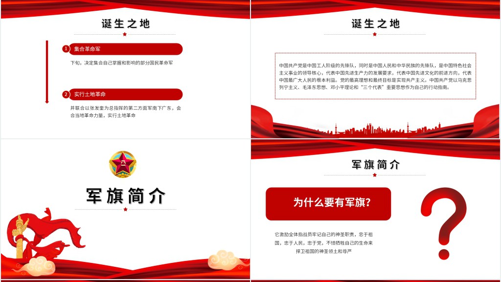 回顾94周年八一建军节历史PPT 回顾94周年八一建军节历史PPT