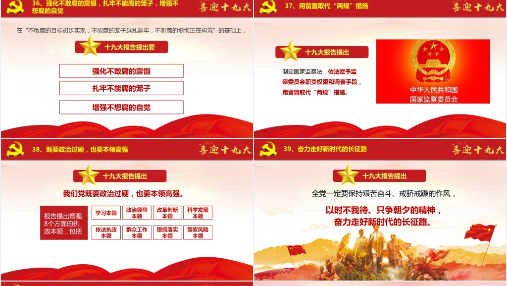 十九大报告中提出的40个新举措内容解读PPT党课 十九大报告中提出的40个新举措内容解读PPT党课