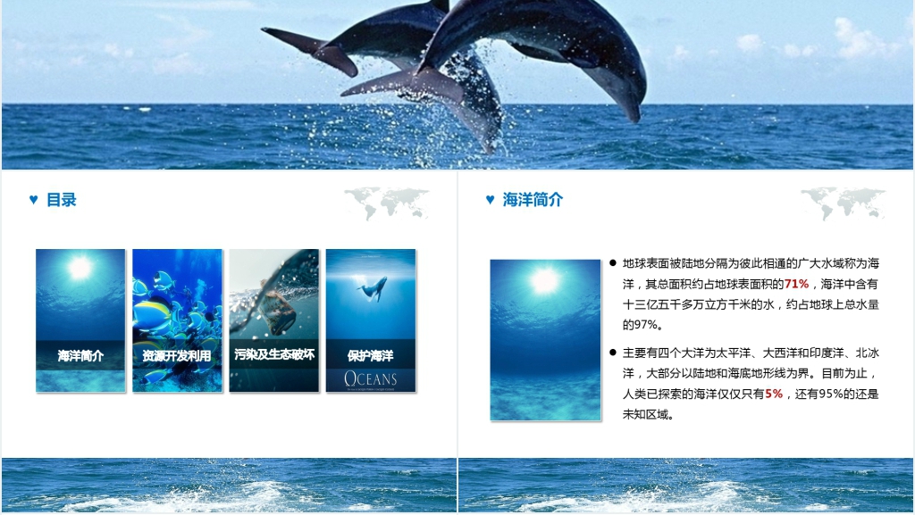 关爱海洋环境保护PPT模板 关爱海洋环境保护PPT模板