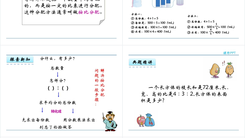 人教版六年级数学上册第4单元比3比的应用PPT课件 人教版六年级数学上册第4单元比3比的应用PPT课件