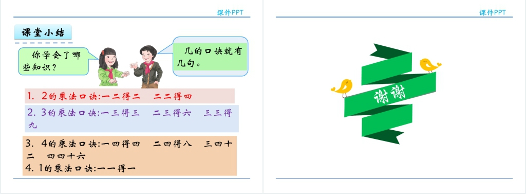 人教实验版二年级数学上册第4单元表内乘法(一)3 2、3、4的乘法口诀PPT课件 人教实验版二年级数学上册第4单元表内乘法(一)3 2、3、4的乘法口诀PPT课件