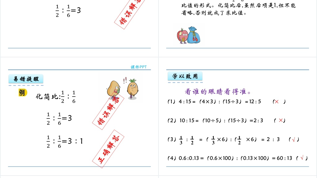 人教版六年级数学上册第4单元比2比的基本性质PPT课件 人教版六年级数学上册第4单元比2比的基本性质PPT课件