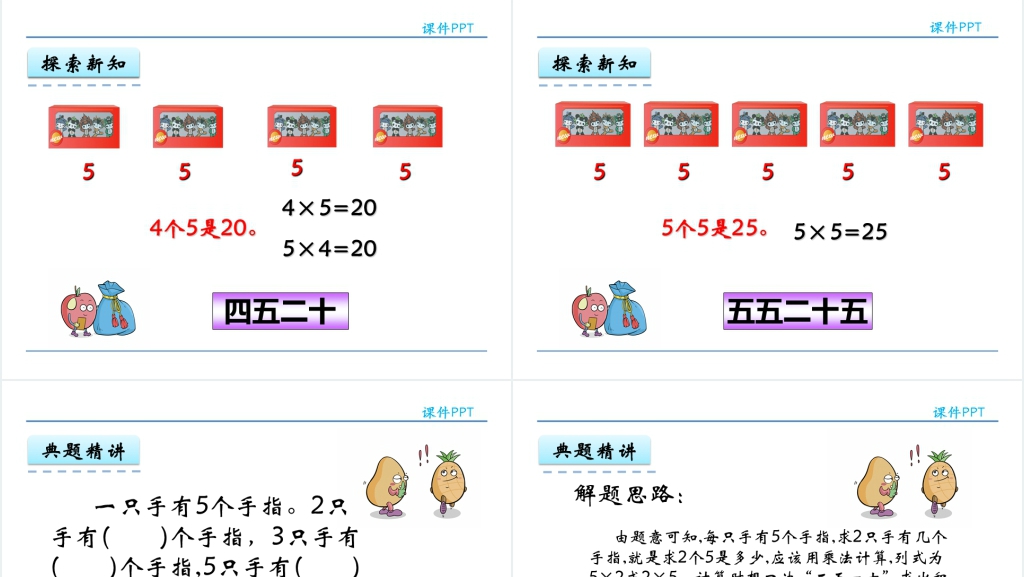 人教实验版二年级数学上册第4单元表内乘法(一)2 5的乘法口诀PPT课件 人教实验版二年级数学上册第4单元表内乘法(一)2 5的乘法口诀PPT课件
