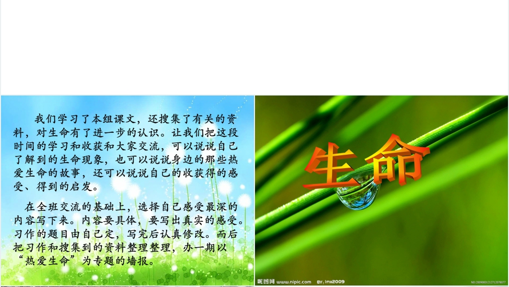 小学语文园地五:习作生命PPT课件 小学语文园地五:习作生命PPT课件