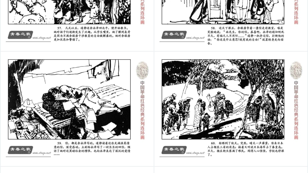 青春之歌上连环画PPT模板 青春之歌上连环画PPT模板