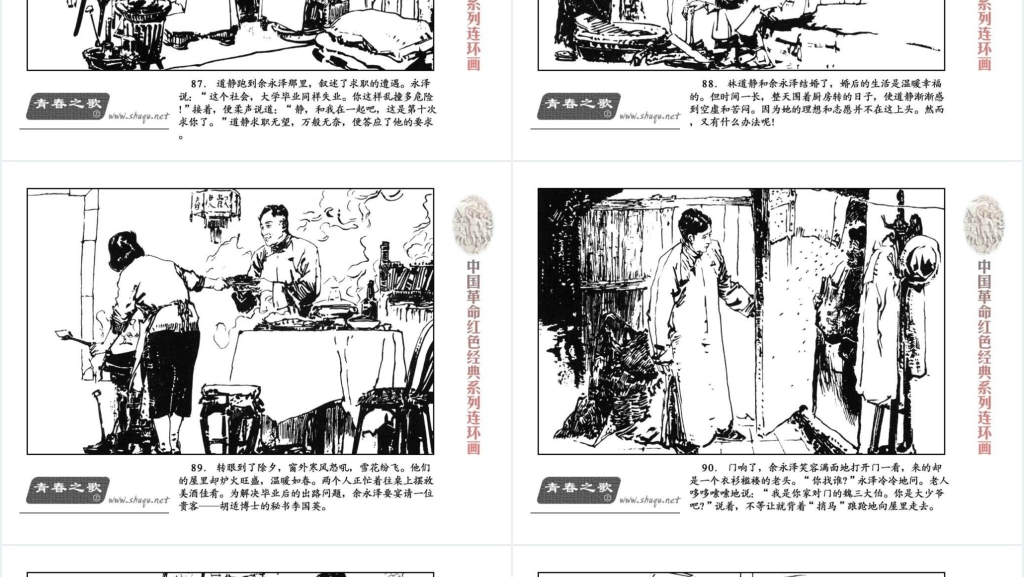 青春之歌上连环画PPT模板 青春之歌上连环画PPT模板