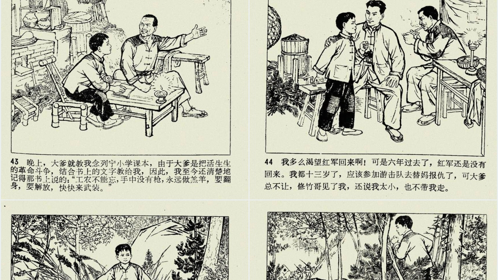 闪闪的红星上连环画PPT模板 闪闪的红星上连环画PPT模板