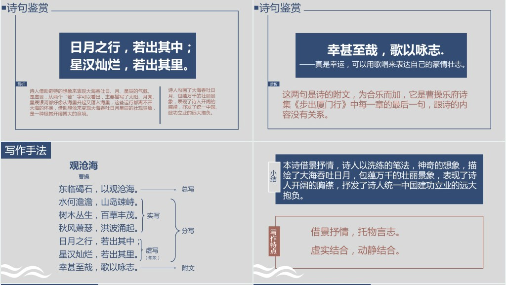观沧海曹操教案PPT优秀课件 观沧海曹操教案PPT优秀课件