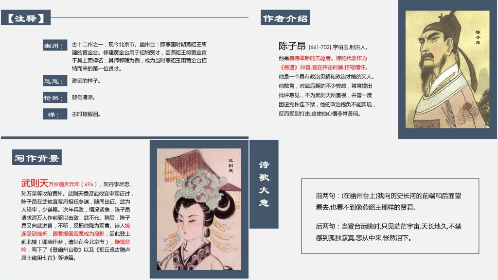 陈子昂登幽州台歌PPT课件 陈子昂登幽州台歌PPT课件