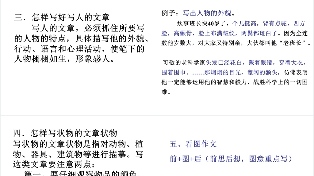 小学语文四年级作文总复习PPT课件 小学语文四年级作文总复习PPT课件