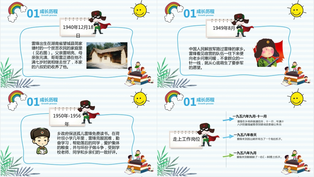 卡通风学习雷锋精神纪念日PPT模板 卡通风学习雷锋精神纪念日PPT模板
