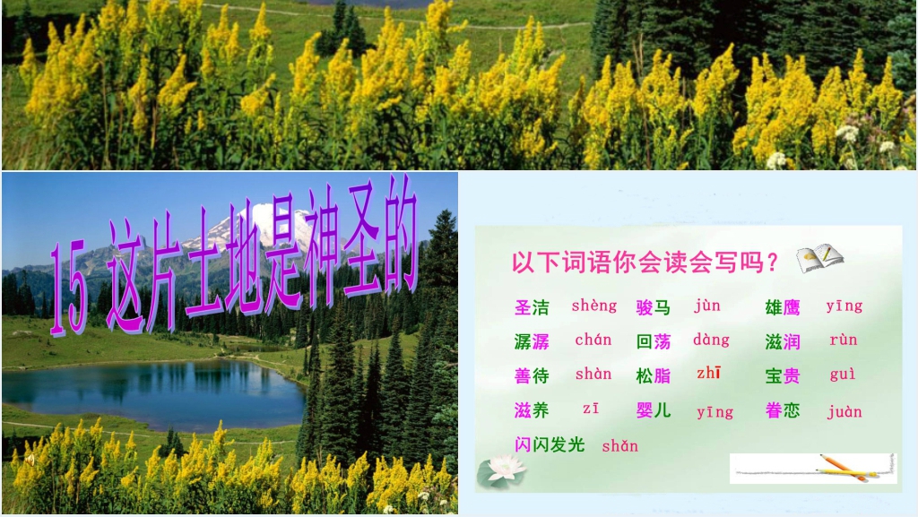 六年级语文这片土地是神圣的PPT课件 六年级语文这片土地是神圣的PPT课件
