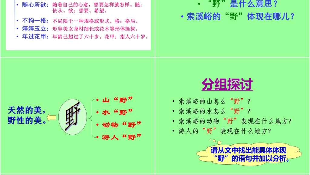 第4课索溪峪的“野”PPT课件 第4课索溪峪的“野”PPT课件