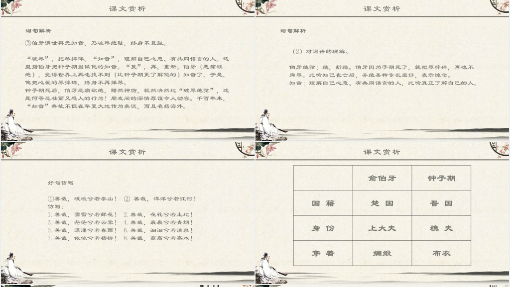 人教版六年级语文伯牙绝弦教案PPT课件 人教版六年级语文伯牙绝弦教案PPT课件