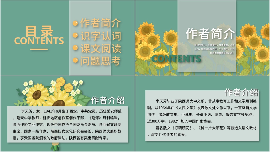 北师大版四年级语文上册《种一片太阳花》PPT课件 北师大版四年级语文上册《种一片太阳花》PPT课件