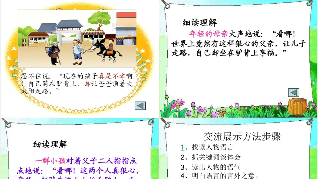 《父子骑驴》故事PPT图文课件 《父子骑驴》故事PPT图文课件