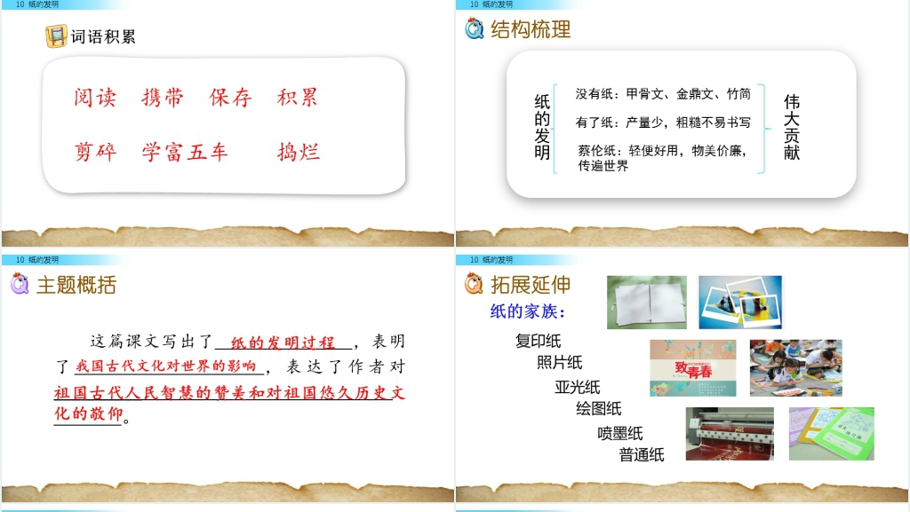 小学三年级《纸的发明》PPT课件 小学三年级《纸的发明》PPT课件