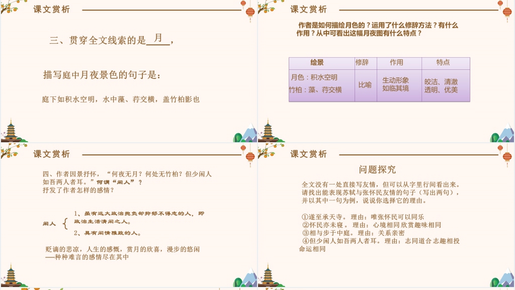 《记承天寺夜游》教案PPT课件 《记承天寺夜游》教案PPT课件
