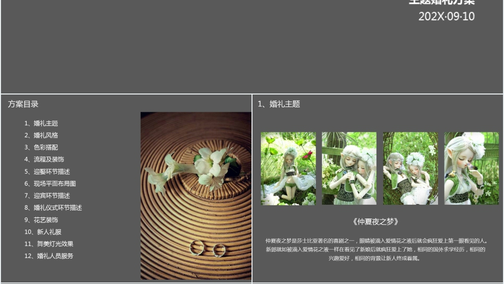 主题婚礼策划方案PPT范文