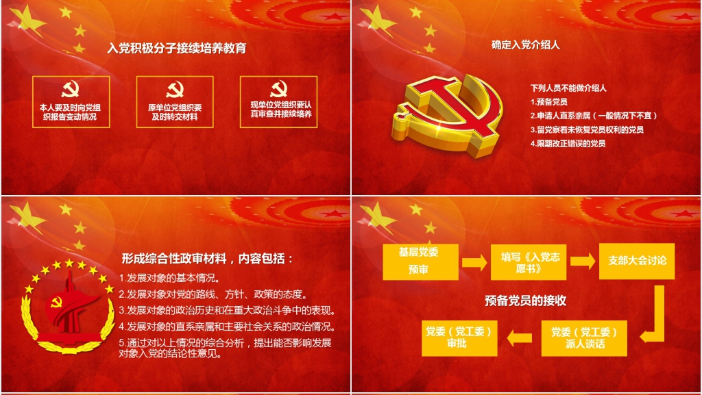 发展党员工作手册PPT党课 发展党员工作手册PPT党课