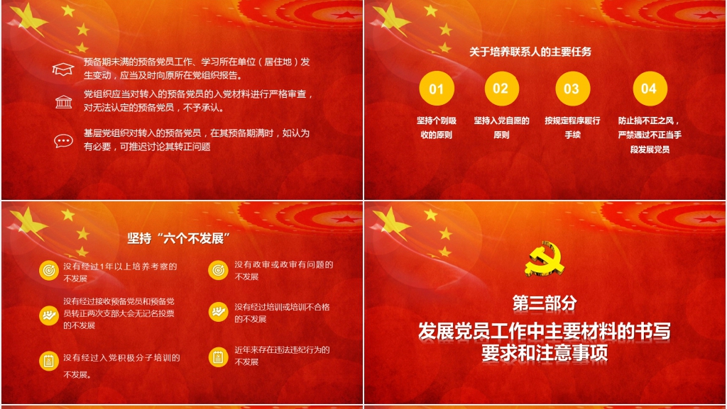 发展党员工作手册PPT党课 发展党员工作手册PPT党课