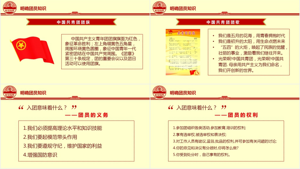 中学生新团员宣誓仪式PPT党课 中学生新团员宣誓仪式PPT党课