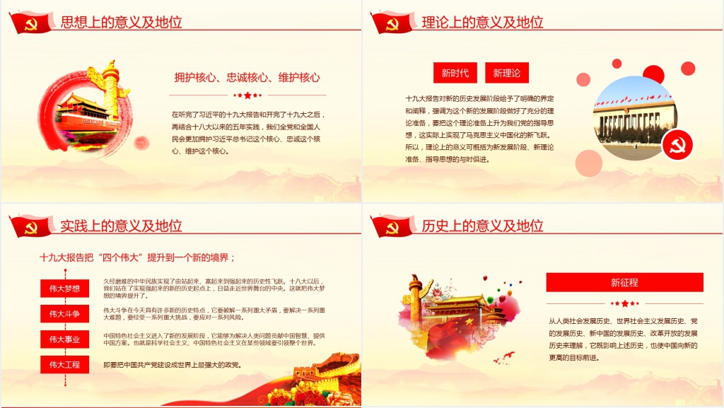 新时代学征程新篇章党的十九大报告PPT党课 新时代学征程新篇章党的十九大报告PPT党课