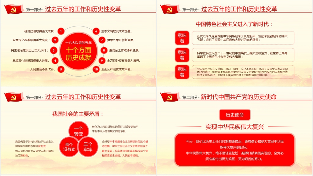 新时代学征程新篇章党的十九大报告PPT党课 新时代学征程新篇章党的十九大报告PPT党课